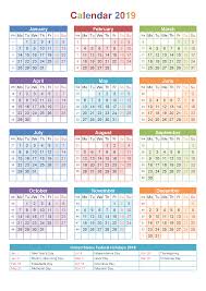 2019 One Page Printable Calendar Download Calendarbuzz Yearly Calendar Template Printable Yearly Calendar Calendar Printables