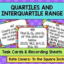 Quartiles Interquartile Range Task Cards Quartiles Task Cards Math Examples