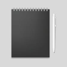 Blank Realistic Spiral Notebook Mockup With Pen Clipart Image