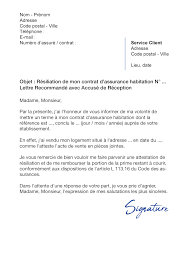 Lettre De Resiliation Assurance Habitation Suite A Une Vente