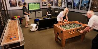 Whether you have a home bar or a game room in your basement, you need some good game room ideas. Pin By Erika Toscani On Game Rooms Game Room Basement Game Room Furniture Game Room Family