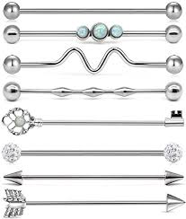 Industrial earrings for women men stainless steel industrial barbell industrial piercing jewelry industrial bar 14g 38mm 1 1/2 inch silver rose gold black 4.4 out of 5 stars 1,602 $9.99 $ 9. Amazon Com Modrsa 14g Stainless Steel Industrial Barbell Earring Cartilage Body Piercing Jewelry 38mm 1 1 2 Inch Industrial Piercing Bar 8pcs Clothing Shoes Jewelry