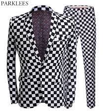 Check spelling or type a new query. Jackets Pants Mens Black White Plaid Suit Casual Slim Fit One Button Male Wedding Dress Suits Singer Stage Costumes Check Terno Suits Aliexpress