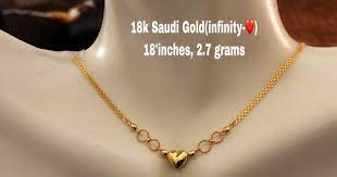 Beautiful Unique Design Pure 18k Saudi Gold Stamp With Purity Sellable Pawnable Remembrance From Your Hardwork Not Pl Stamped Necklaces Gold Pure Products
