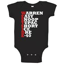 Westside Rappers Acrostic Name List California Music Fan Baby One Piece