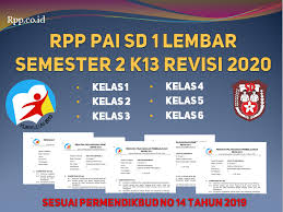 Berikut ini adalah contoh rpp 1 lembar jenjang sd kelas 6 semester ganjil dan genap. Rpp Pai Sd 1 Lembar K13 Kelas 1 6 Semester 2 Semua Tema Rpp Co Id