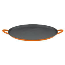 Mario Batali By Dansk Enameled Cast Iron Pizza Pan And Griddle 12 Inch Persimmon Cast Iron Pizza Cast Iron Pizza Pan Pan Pizza
