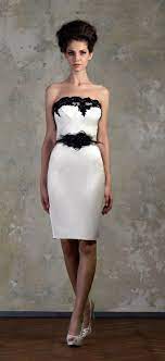 A black wedding dress won't show dirt or stains, so you're wedding dress will remain to look then, when did the black wedding gown fad begin? Short Black And White Wedding Dress Short White Dress Wedding Black And White Short Dresses Short Wedding Dress