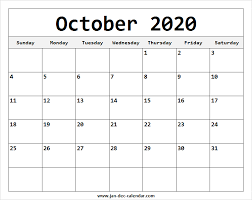 October Calendar 2020 Template August Calendar December Calendar September Calendar