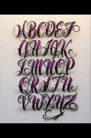 Alphabet flashcards in uppercase and lowercase for your kindergarten! Airbrush Lettering Font Fancy Script Caps Lettering Alphabet Tattoo Fonts Alphabet Tattoo Lettering