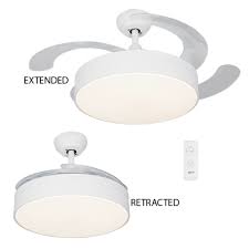 Compare click to add item fanaway® alistair 48 matte black indoor retractable blade fandelier to the compare list. Ceiling Fan White Retractable Blades Paax5012 Eagle Lighting