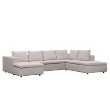 Viel platz zum entspannen und ausruhen bietet diese moderne wohnlandschaft aus der domo collection. Wohnlandschaft Brooklyn I Webstoff Longchair Davorstehend Links Ottomane Rechts Stoff Saia Beige Jetzt Bestel Wohnen Sofa Wohnlandschaft Wohnlandschaft