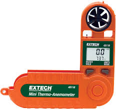Extech 45118 Mini Thermo-Anemometer, 100 to 5500 ft/min ...