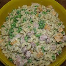 Pasta Salad Peas Ham And Cheese Recipe Yummly Recipe Ham Pasta Pasta Salad Recipes