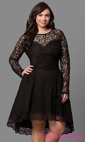 Long Sleeve Lace Plus Size High Low Party Dress Plus Size Homecoming Dresses Graduation Dress Plus Size Plus Size Prom Dresses