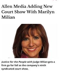 BossRoss Here! Well folks, it's official. Former People's Court Judge  Marilyn Milian is joining our stable of eight daytime court shows starting  September 2023. Congratulations, Your Honor!
