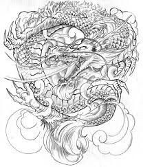 Angry Grey Ink Dragon In Clouds Tattoo Design Tattooimages Biz