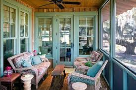 Outfit the space with a pair of simple chairs accessorized with matching pillows on either side of the door. Three Easy Porch Pick Me Ups House With Porch Traditional Porch Small Screened Porch