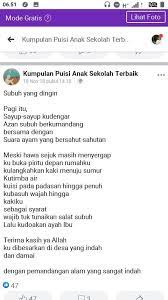 Pena hitam pun ikut mangkat. Kumpulan Puisi Anak Sekolah Facebook