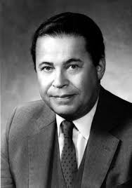 Formal head and shoulders portrait of Senator Edward Brooke.