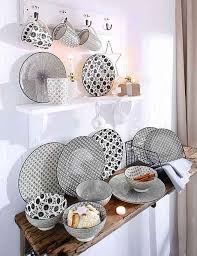 Creatable Kombiservice Steinzeug 16 Teilig New Style Black Servies