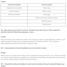 Ncert Solutions For Class 8 Science Synthetic Fibers And Plastics Class 8 Science Solutions