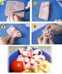 How To Make Ham Roses Essen Schnitzen Essenswitze Lebensmittelhandwerk