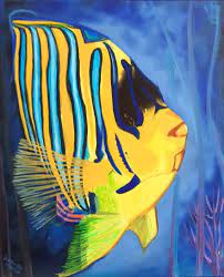Fish Oil Painting Original Sea Life On