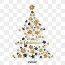 Black Gold Textured Star Christmas Tree Golden Stars Christmas Tree Png And Vector With Transparent Background For Free Download Merry Christmas Vector Gold Texture Christmas Tree