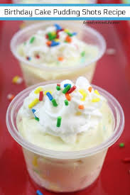 Instead of noodles, tomato sauce, white sauce, and cheese, you'll use layers of graham crackers, cream cheesecake mousse, pudding, and whipped cream. Birthday Cake Pudding Shots Recipe
