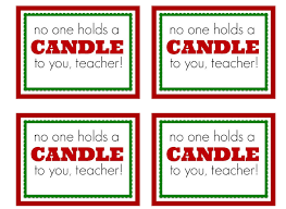 Teacher Gift 1 Candle Free Printable Gift Tag