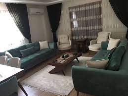 Berjer, fon perde, halı, pembe, salon, yeşil, perde. Asil Renkler Goz Yormayan Ve Sik Bir Dekor Busra Hanimin Evi Ev Gezmesi