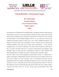 Pdf Cultural Hybridity A Postcolonial Concept Smart M O V E S J O U R N A L Ijellh Academia Edu