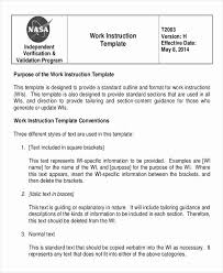 Work Instructions Template Word New Working Instruction Template 6 Free Word Pdf Document Templates Instruction Words