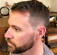 The way to get it is by cutting the sides and back very short, usually with a number three as far as guard lengths go. Military Haircut Fade Sandra Downie