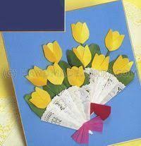 аппликация на 8 марта для детей 3 4 лет Tyulpany Origami Applikaciya Otkrytka Buket Tyulpanov Tretij Spring Flower Crafts Mothers Day Crafts Flower Crafts