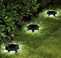 Solar Ground Spike Lights,6 LED Landscape Pathway Lighting,IP65 Waterproof  Garden Disk Lights,ABS+PC Durable Outdoor Decoration for Driveway Lawn,Auto  ...