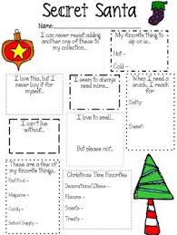 Secret Santa Questionnaire For Teachers Work Secret Santa Secret Santa Christmas Gifts Secret Santa