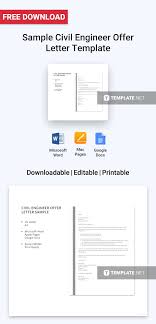 Free Sample Civil Engineer Offer Letter Template Word Doc Apple Mac Pages Google Docs Reference Letter Template Job Application Letter Template Resume Cover Letter Template
