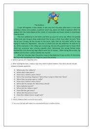 The Robbery Past Continuous Past Simple Reading Comprehension Worksheets Reading Passages Reading Worksheets