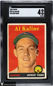 1958 Topps #70 Al Kaline Psa Graded Authentic Auto