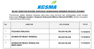 Berhad koperasi sesco berhad koperasi felda siantan (jengka 19) berhad koperasi koppes berhad koperasi pekebun kecil daerah kampong gajah perak berhad. Jawatan Kosong Terkini Koperasi Serbausaha Makmur Berhad Kosma Kerja Kosong Kerajaan Swasta