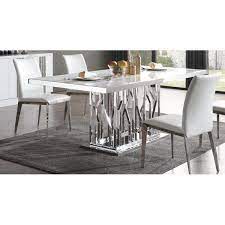 Dining table extensions make it easy to expand your dining room table for holiday feasts, lively game nights, or big projects. Everly Quinn Altus Marble And Stainless Steel Dining Table Wayfair Marmor Esstische Esstisch Tisch
