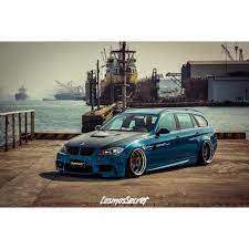 bmw e91 m3 touring blue slammed bmw bmw wagon ride 2