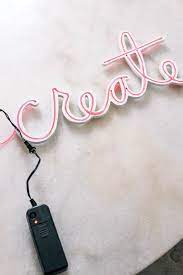 Diy Neon Light Sign How To Make Neon Wall Art With El Wire Perfect For Words Or A Symbol Like A Heart I Have Id Diy Neon Sign Neon Wall Art