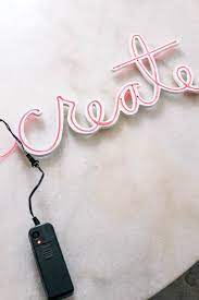 Most neon lights have one job: Diy Neon Light Sign How To Make Neon Wall Art With El Wire Perfect For Words Or A Symbol Like A Heart I Have Id Diy Neon Sign Neon Wall Art
