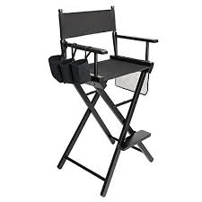 Mefeir Upgraded Makeup Artist Tall Directors Chair Lightweight Foldable Professional 30 Seat Height Causal Home Unique Design With Storage Side Bags Footrest Directors Chair Foot Rest Chair