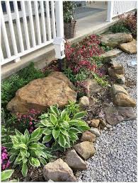 Let's take a look at some landscaping ideas to get your creative energy flowing into your front yard. 16 Gorgeous Small Rock Gardens You Will Definitely Love To Copy The Art In Life Porch Landscaping Small Front Gardens Small Front Yard Landscaping