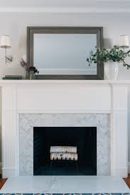 How to remove concrete fireplace hearth. Update 1950s Fireplace To 2020 Fireplace Marble Herringbone Tile Marble Slab Hearth Home Fireplace Fireplace Hearth Fireplace Surrounds