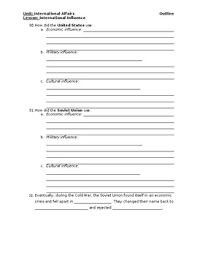 Students will be able to: Icivics International Influence Outline By Elizabeth Brown Tpt